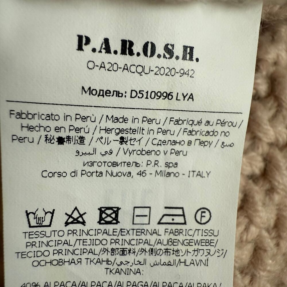 P.A.R.O.S.H. NEW MAGLIERIA Alpaca Ribbed Knit Sweater Size L Long Sleeves - Picture 11 of 13